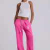 Pantalon de jogging ample à coupe bootcut Cleo, rose