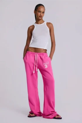 Pantalon de jogging ample à coupe bootcut Cleo, rose