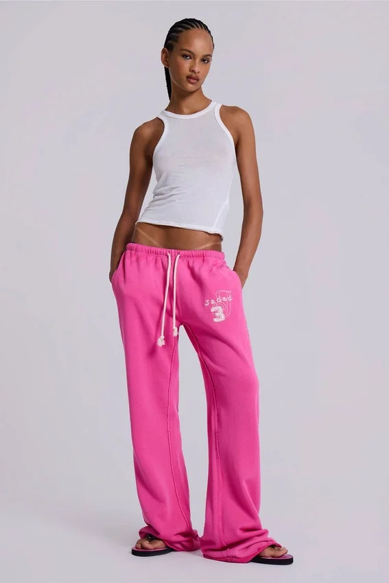 Pantalon de jogging ample à coupe bootcut Cleo, rose