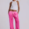 Pantalon de jogging ample à coupe bootcut Cleo, rose