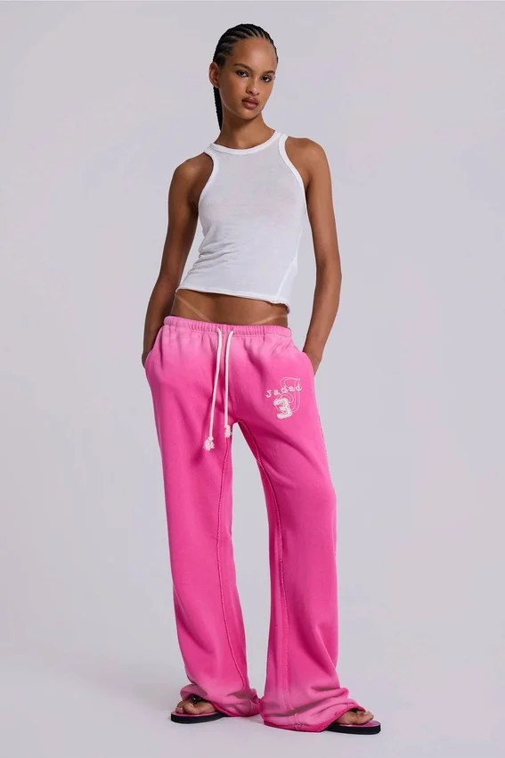 Pantalon de jogging ample à coupe bootcut Cleo, rose