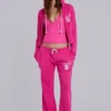 Pantalon de jogging ample à coupe bootcut Cleo, rose