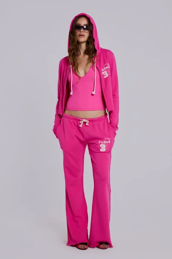 Pantalon de jogging ample à coupe bootcut Cleo, rose
