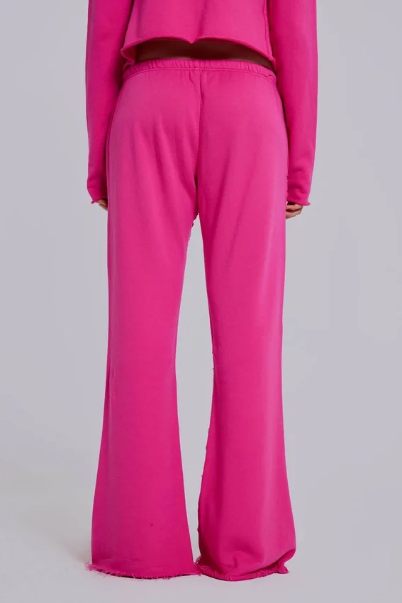 Pantalon de jogging ample à coupe bootcut Cleo, rose
