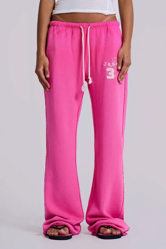 Pantalon de jogging ample à coupe bootcut Cleo, rose