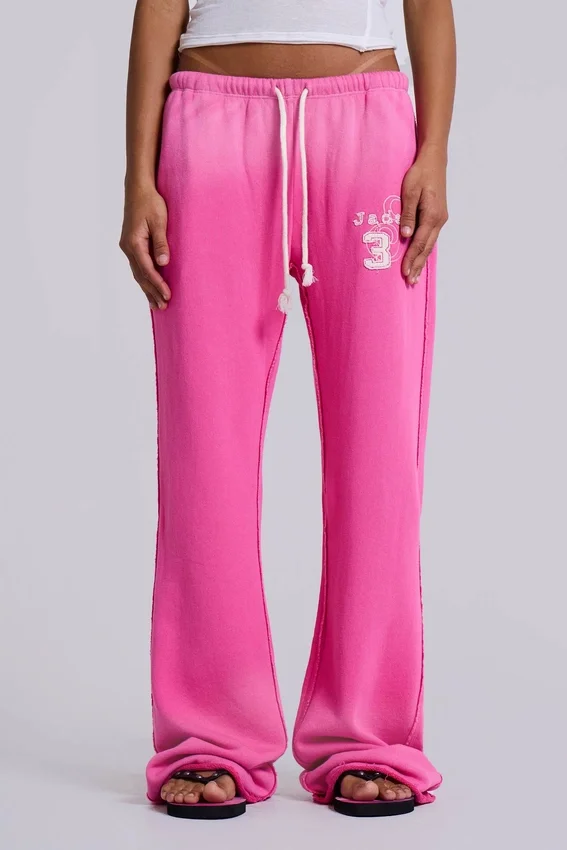 Pantalon de jogging ample à coupe bootcut Cleo, rose