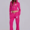 Pantalon de jogging ample à coupe bootcut Cleo, rose
