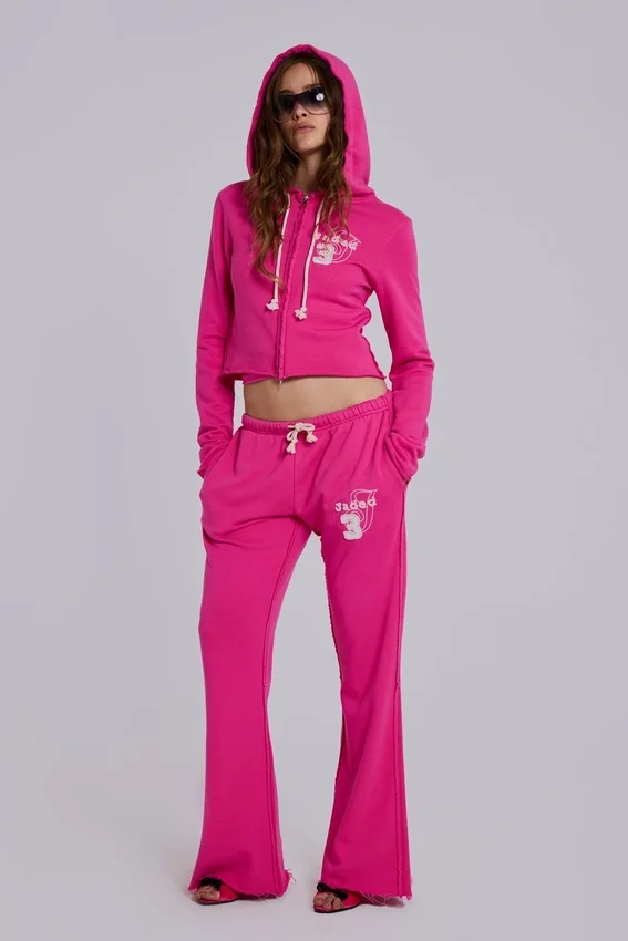Pantalon de jogging ample à coupe bootcut Cleo, rose