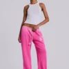 Pantalon de jogging ample à coupe bootcut Cleo, rose