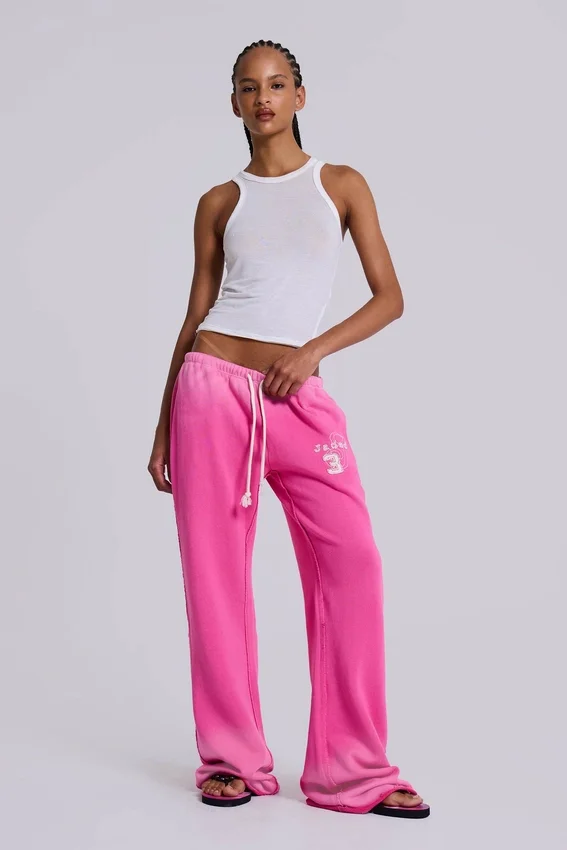 Pantalon de jogging ample à coupe bootcut Cleo, rose
