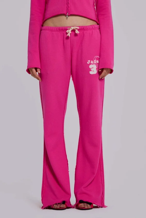 Pantalon de jogging ample à coupe bootcut Cleo, rose