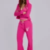 Pantalon de jogging ample à coupe bootcut Cleo, rose
