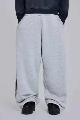 Pantalon de jogging ample « Monster Joggers » à imprimé gothique, gris chiné