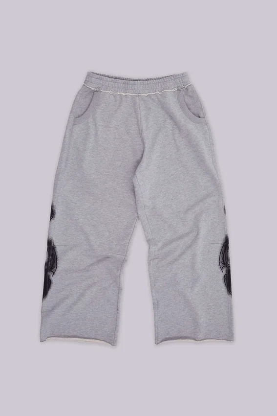 Pantalon de jogging ample « Monster Joggers » à imprimé gothique, gris chiné