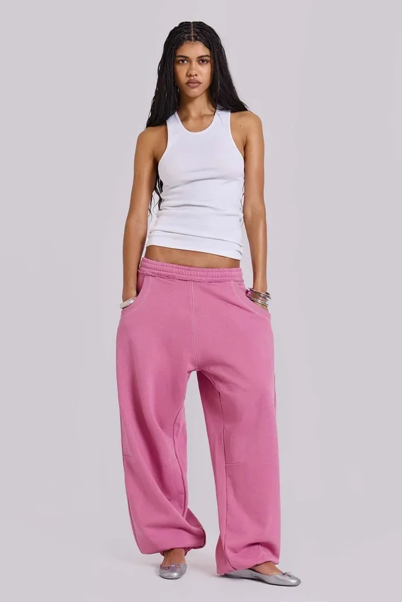 Pantalon de jogging ample rose à revers « Monster Joggers »