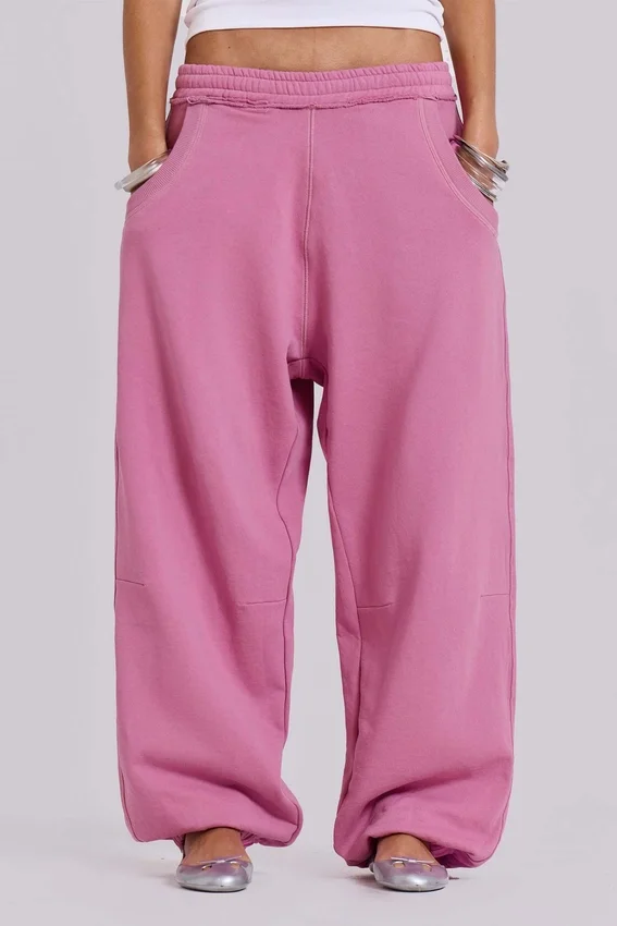 Pantalon de jogging ample rose à revers « Monster Joggers »