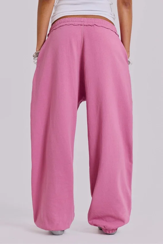 Pantalon de jogging ample rose à revers « Monster Joggers »