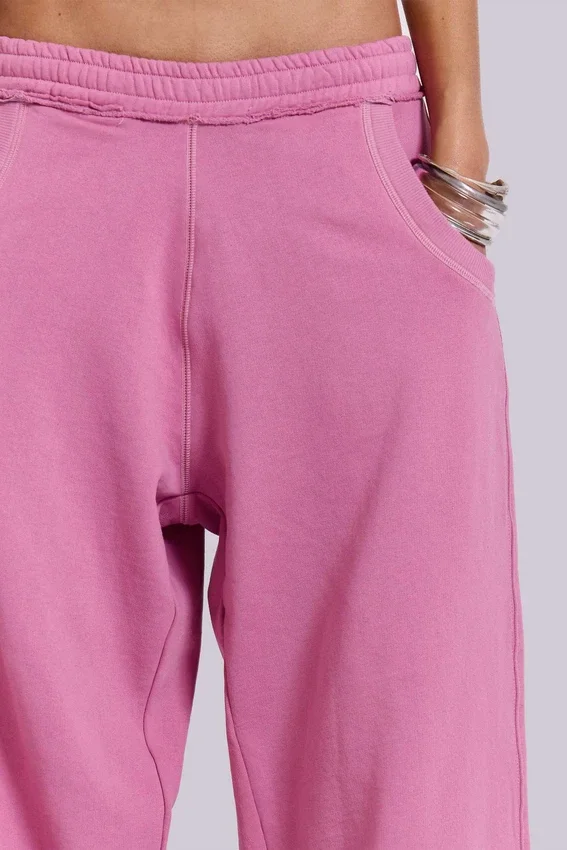 Pantalon de jogging ample rose à revers « Monster Joggers »