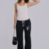 Pantalon de jogging bootcut ample Cleo en noir