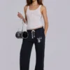Pantalon de jogging bootcut ample Cleo en noir
