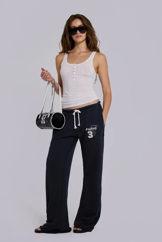 Pantalon de jogging bootcut ample Cleo en noir