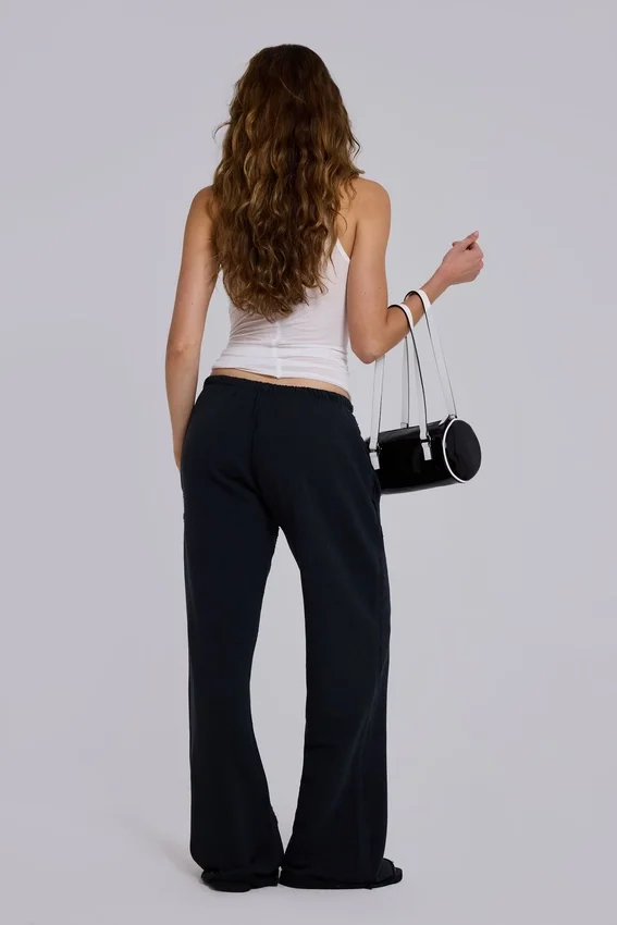 Pantalon de jogging bootcut ample Cleo en noir