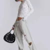 Pantalon de jogging bootcut ample et vieilli « Cleo »