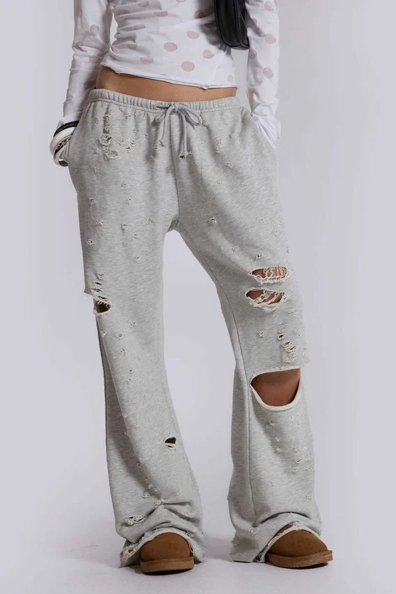 Pantalon de jogging bootcut ample et vieilli « Cleo »