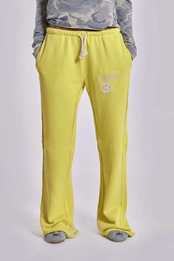 Pantalon de jogging Cleo ample à coupe bootcut, couleur fluo