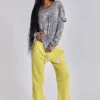 Pantalon de jogging Cleo ample à coupe bootcut, couleur fluo