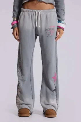 Pantalon de jogging Cleo ample à coupe bootcut et imprimé graphique