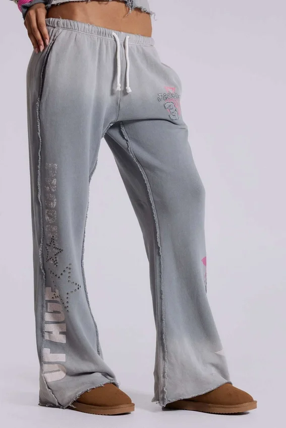 Pantalon de jogging Cleo ample à coupe bootcut et imprimé graphique