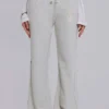 Pantalon de jogging Cleo ample à coupe bootcut, gris chiné