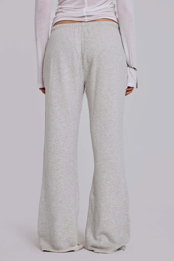 Pantalon de jogging Cleo ample à coupe bootcut, gris chiné