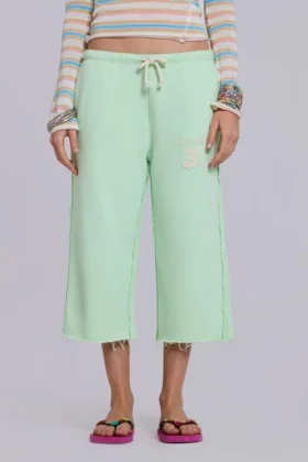 Pantalon de jogging court ample Cleo, couleur menthe
