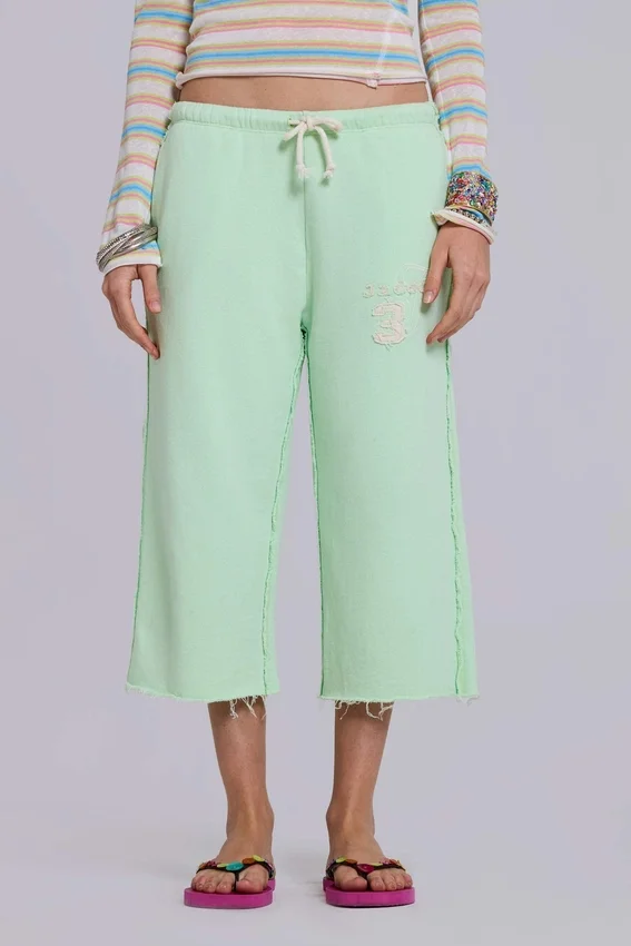 Pantalon de jogging court ample Cleo, couleur menthe