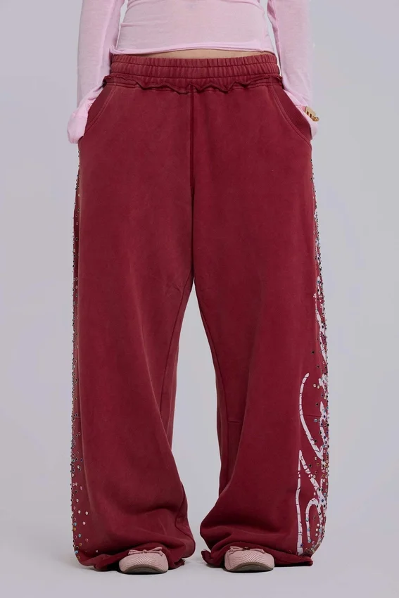 Pantalon de jogging Hardcore Jewel Monster bordeaux