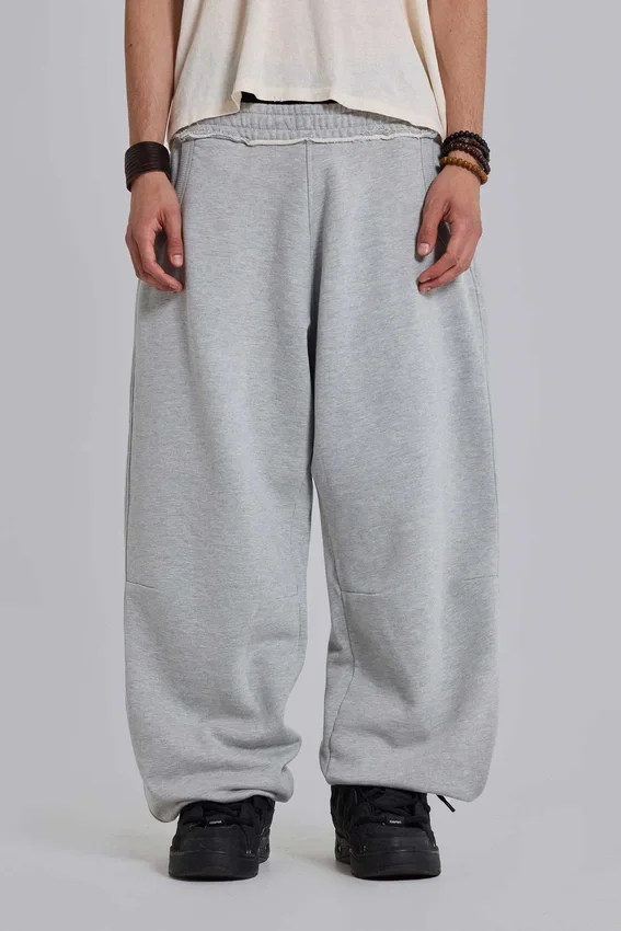 Pantalon de jogging Monster Joggers ample à revers, gris chiné