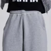 Pantalon de jogging Monster Joggers ample à revers, gris chiné