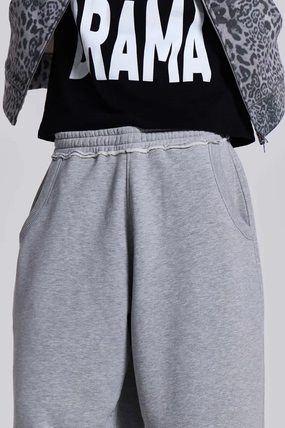 Pantalon de jogging Monster Joggers ample à revers, gris chiné