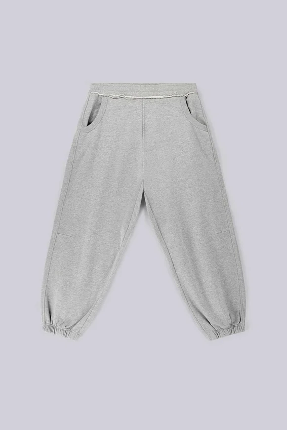 Pantalon de jogging Monster Joggers ample à revers, gris chiné