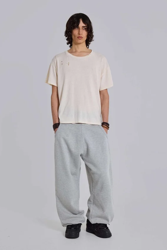 Pantalon de jogging Monster Joggers ample à revers, gris chiné