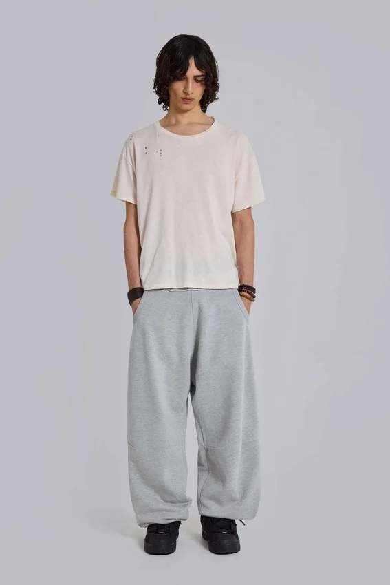 Pantalon de jogging Monster Joggers ample à revers, gris chiné