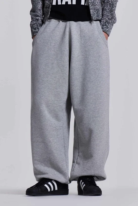 Pantalon de jogging Monster Joggers ample à revers, gris chiné