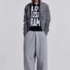 Pantalon de jogging Monster Joggers ample à revers, gris chiné
