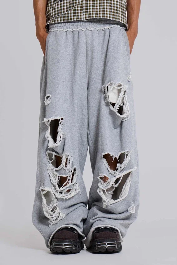 Pantalon de jogging Monster Joggers baggy gris chiné délavé