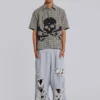 Pantalon de jogging Monster Joggers baggy gris chiné délavé