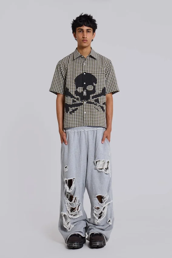 Pantalon de jogging Monster Joggers baggy gris chiné délavé