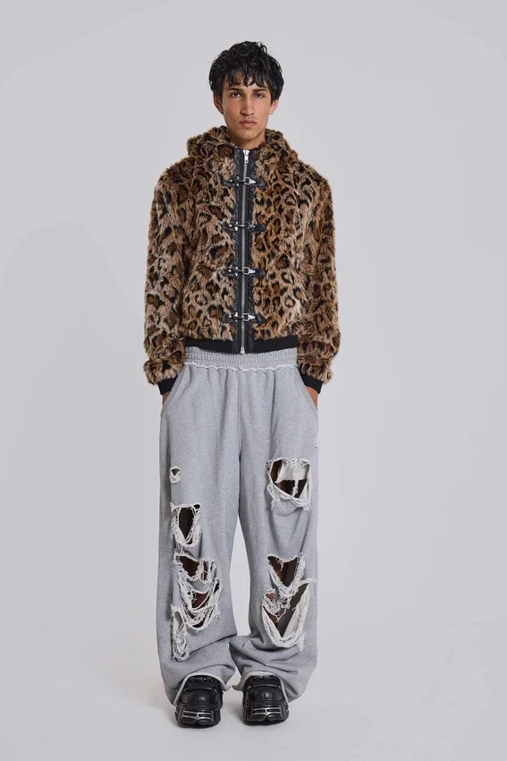 Pantalon de jogging Monster Joggers baggy gris chiné délavé