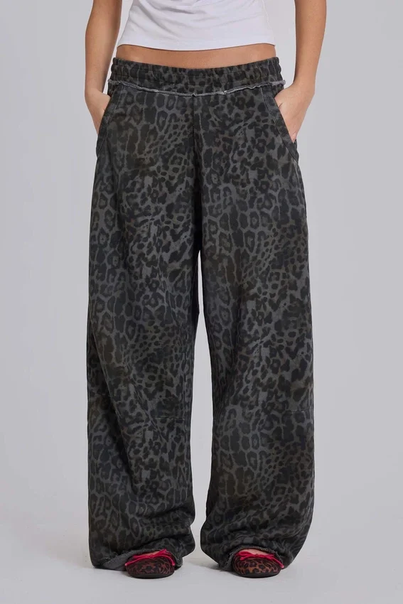 Pantalon de jogging Monster léopard anthracite